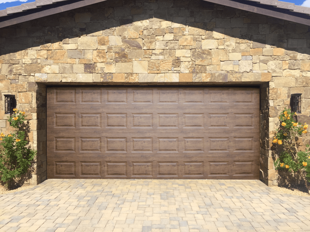 Double car garage door Universal Woodgrain short panel