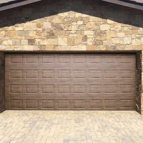 Double car garage door Universal Woodgrain short panel